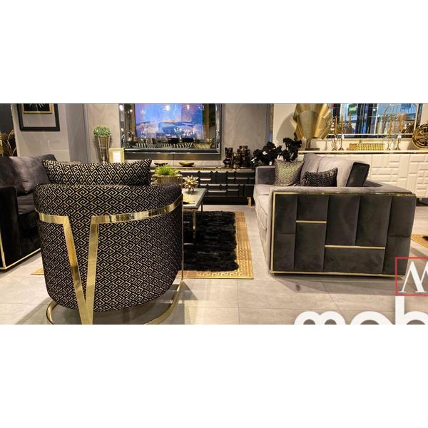 Poltrona Di Design Poltrona Classica Moderna Di Lusso Tessile 1 Posto Arredamento Divano Monoposto-image
