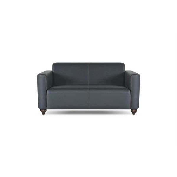 Divano 2 Posti Nero Unicolore Design Moderno Studio Soggiorno-image