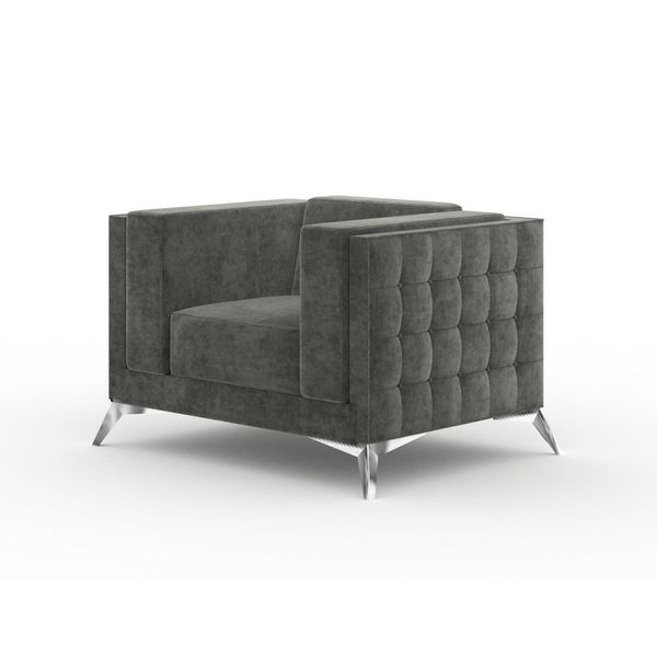 Poltrona Chesterfield 1 Posto Divano Tappezzeria Nuovo Divano Tessile Lusso-image