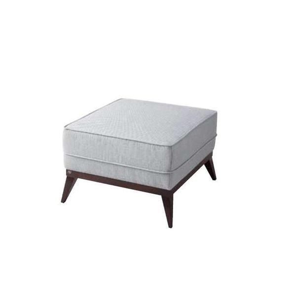 Sgabello Pouf Poliestere Soggiorno Seduta Tessuto Grigio Seduta Lusso Arredamento-image