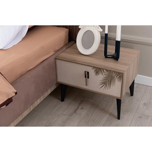 Comodino Beige Mobili Di Design Per La Camera Da Letto Comodini Di Lusso In Legno-image