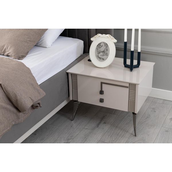 Comodino Beige Camera Da Letto Mobili In Legno Console In Legno Comodini Di Lusso-image
