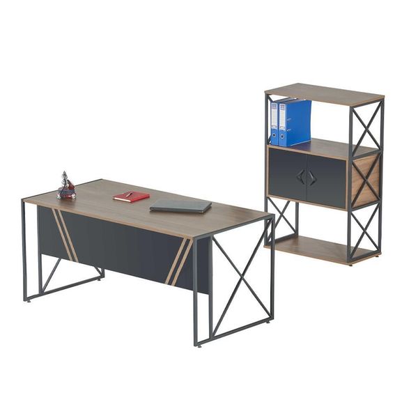 Set Di Studio Di Design Lussuosa Scrivania Per Ufficio Moderno Schedario-image