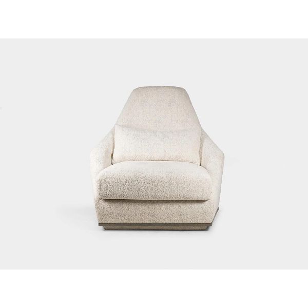 Mobili Imbottiti Poltrona Bianca Seduta Di Lusso Soggiorno Design Moderno-image