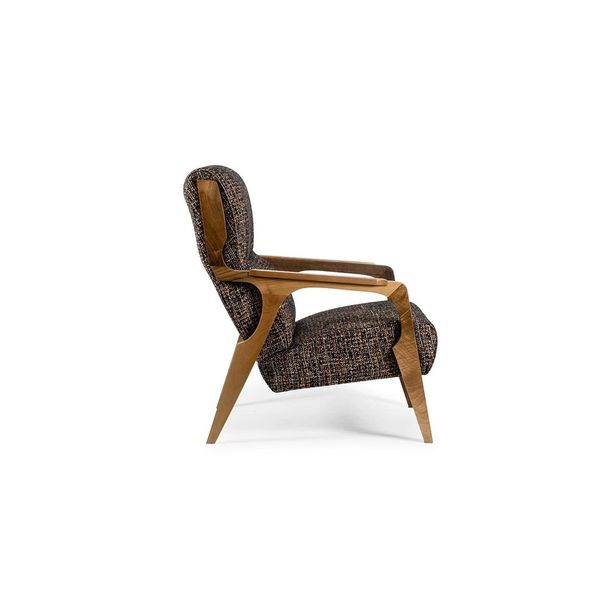 Lusso Poltrona Seduta Soggiorno Tessuto Poliestere Stile Moderno Design Nuovo-image