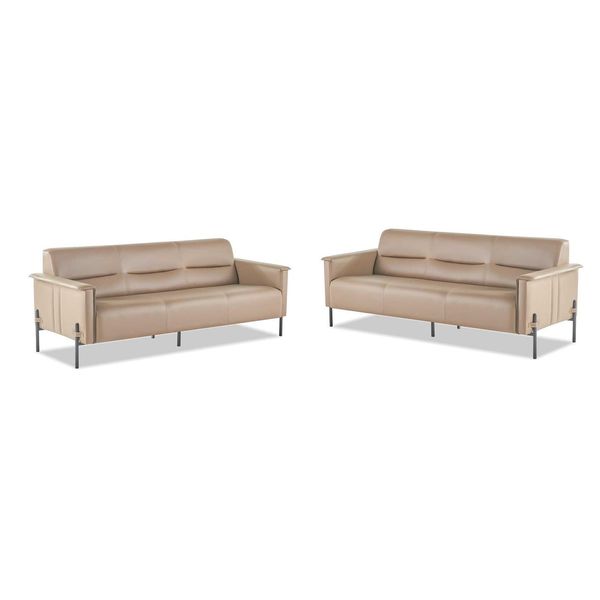 Divani In Pelle 3 Posti Acciaio Inox Beige Divano Moderno Acciaio Inox Pelle Legno-image