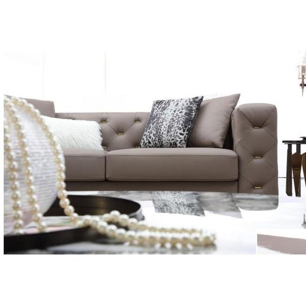 Divano A Tre Posti Tappezzeria Design Divano Moderno Divani Chesterfield Mobili-image
