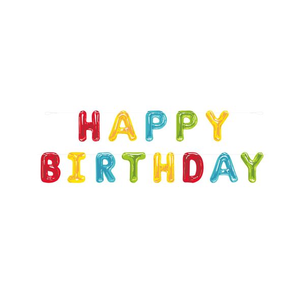 Ghirlanda Di Compleanno 'Happy Birthday' Colorata 2,74 M - Taglia Unica-image