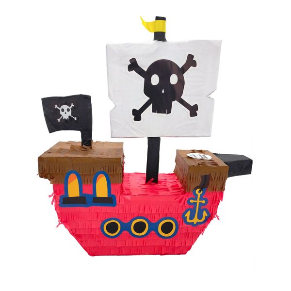 Pignatta Per Festa Di Compleanno Per Bambini Pirata In Rosso-Marrone E Nero 50 X 43 Cm --image