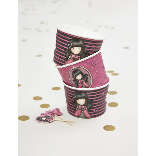 Coccinella Santoro Contenitore Decorazione Festa 8 Pezzi Rosa-Nero Ml - Taglia Unica-image