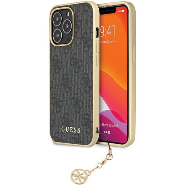 Guess Guhcp14Lgf4Ggr Iphone 14 Pro 6,1Szary/Grey Hardcase 4G Charms Collection-image