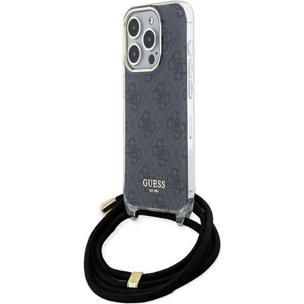 Guess Guhcp15Xhc4Sek Iphone 15 Pro Max 6.7 Czarny/Nero Custodia Rigida Crossbody Cord 4G Print-image