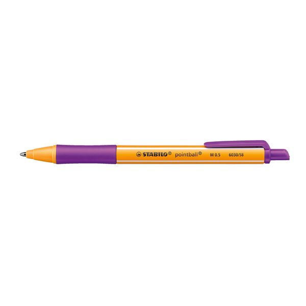 Stabilo® 6030/58 Pointball® Biros - 0,5 Mm, Meccanismo Retrattile, Viola-image