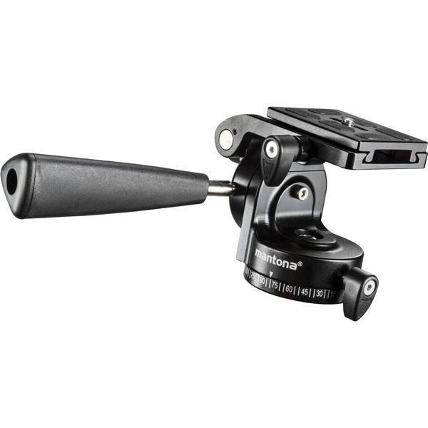 Mantona Testa A 3 Vie - 160 X 85 X 90 Mm - Carico Massimo 3 Kg - Attacco 1/4" E 3/8"" - Testa A Treppiede 3D Con Piastra A Sgancio Rapido - Pan A 3 Vie Per Fotografia E Videografia"-image