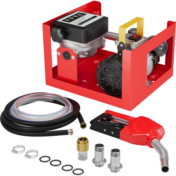 Pompa Wiltec Per Gasolio E Olio Da Riscaldamento 230V/550W 20-60L/Min Autoadescante Con Pistola Automatica, Pompa Per Carburante, Pompa Di Aspirazione-image