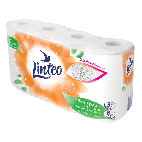 Carta Igienica Linteo, 3 Veli, Cellulosa, 15 M, 130 Pezzi, Bianco, 8 Pz-image