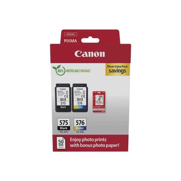 Original Canon Pixma Tr 4755 I (5438C004 / PG-575 CL-576) Druckerpatrone Schwarz,Color (Cyan,Magenta,Gelb) (Cyan,Magenta,Gelb)-image