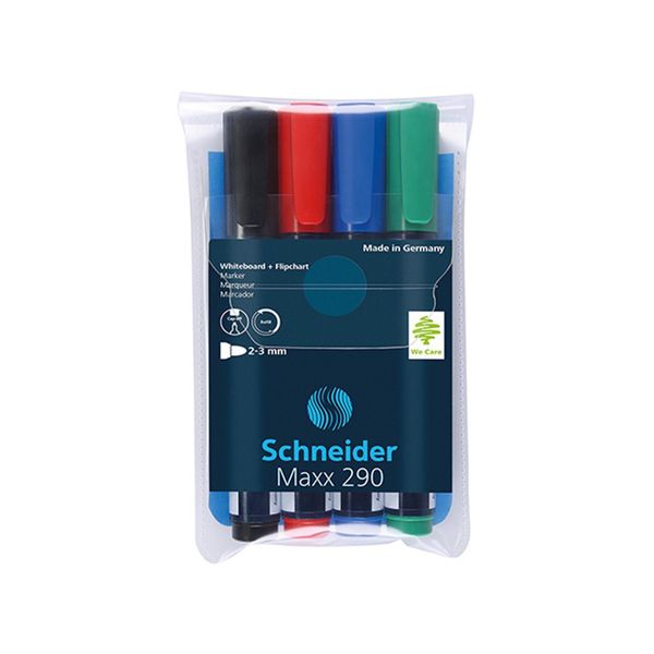 Schneider SN129094 Pennarello Per Lavagne 290 Astuccio 4 Pezzi Assortiti-image