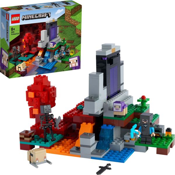 Lego 21172 Minecraft Il Portale Distrutto Set Di Giocattoli Per Ragazzi E Ragazze Dagli 8 Anni In Su Con I Personaggi Del Videogioco-image