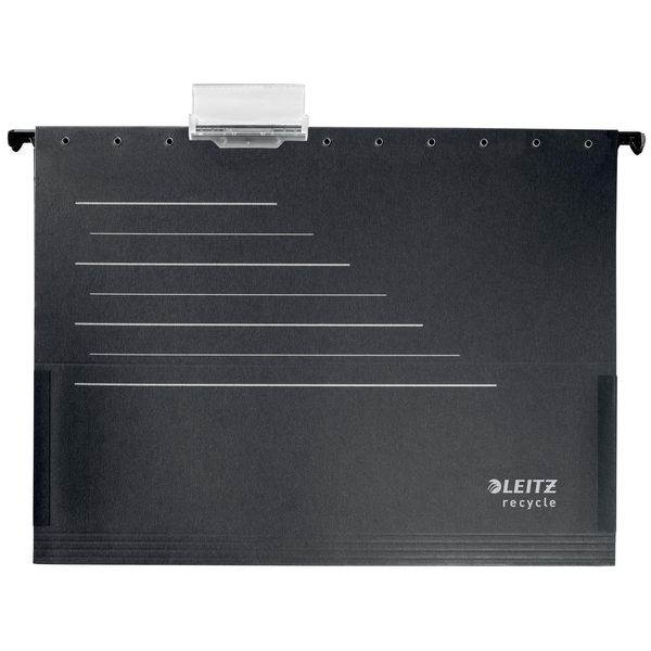 Leitz 1922-00-95 1922 Sacchetto Appendibile Alpha® Recycle - Con Alamari Laterali, Cartone (Rc), Nero-image