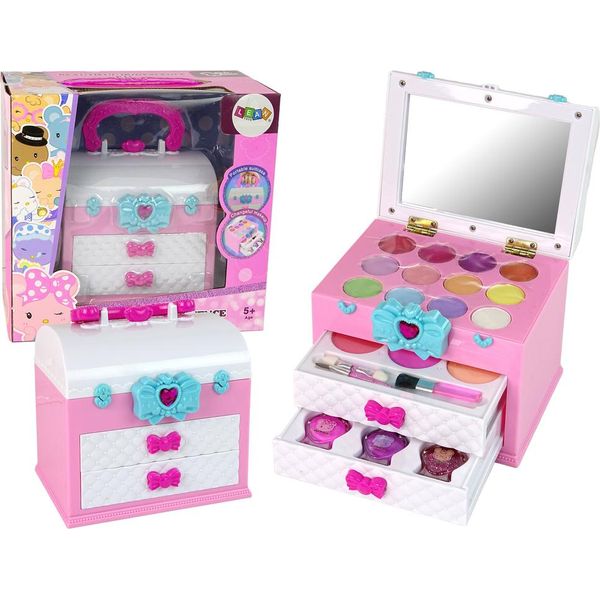 Kit Di Bellezza In Valigia Rosa Bianco-image