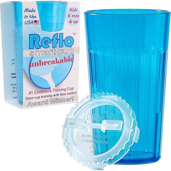 Reflo Unbreakable Sippy Cup - Beak Trainer Per Bambini Dai 6 Mesi - Sippy Cup Infrangibile Per Acqua - Sippy Cup Blu Con Capacità Di 170 Ml-image