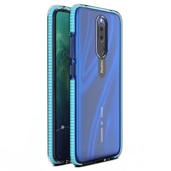 Custodia Spring Case Custodia Per Telefono In Tpu Con Cornice Colorata Per Xiaomi Redmi 8A/Xiaomi Redmi 8, Blu Chiaro-image