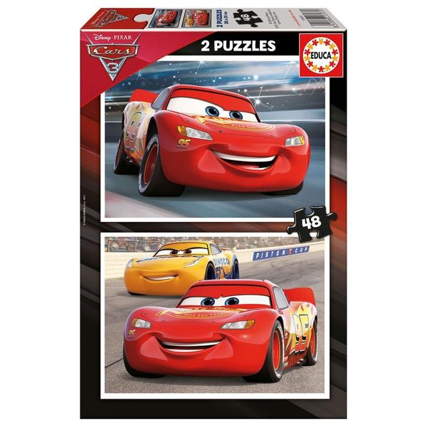 Educa- Cars 3 2 Puzzle Per Bambini Con 48 Pezzi, Da 4 Anni (17177) Educa-image