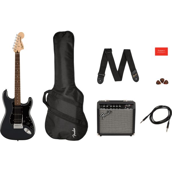 Fender Squier Affinity Series Stratocaster Hss Pack Lrl Charcoal Frost Metallic Elektrická Kytara-image