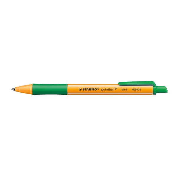 Stabilo® 6030/36 Pointball® Biros - 0,5 Mm, Meccanismo Retrattile, Verde-image