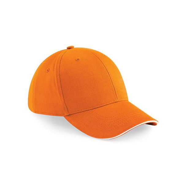 Berretto A 6 Pannelli Beechfield B20 | Athleisure - Colore: Arancione/Bianco - Taglia: Unica-image