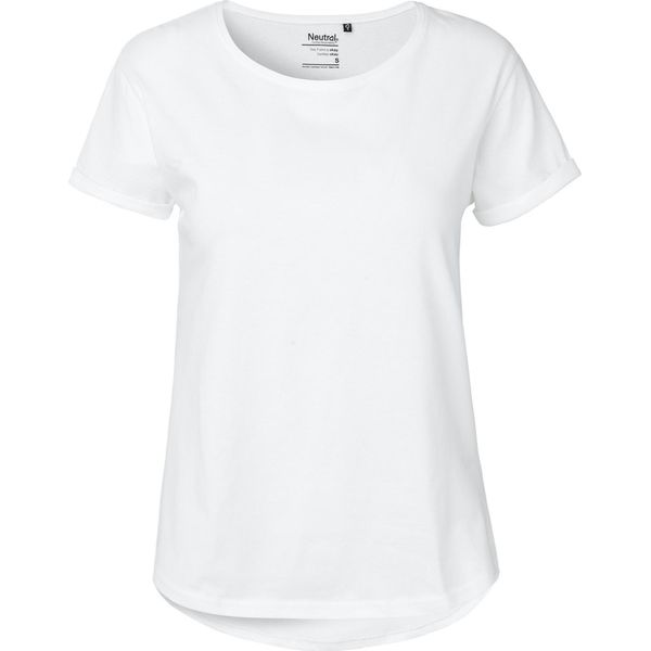 Neutral O80012 | Maglietta Da Donna Con Manica Arrotolata / Maglia Single Jersey - Colore: Bianco - Taglia: L-image