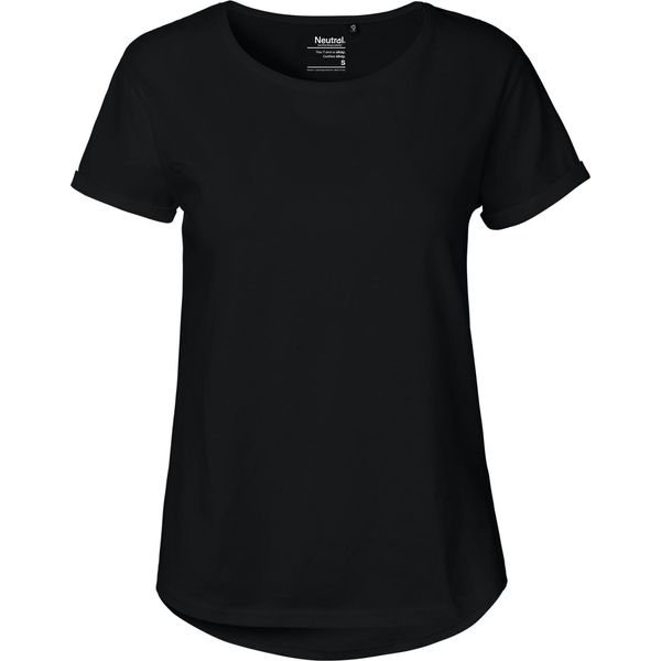 Neutral O80012 | Maglietta Da Donna Con Maniche Arrotolate / Maglia Single Jersey - Colore: Nero - Taglia: L-image