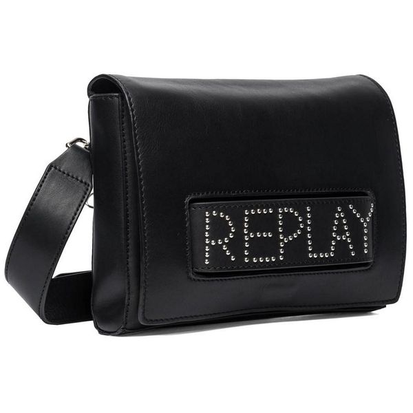 Replay Pelle Borsa A Tracolla Borsa Da Sera Shoulder Bag Black Nero-image