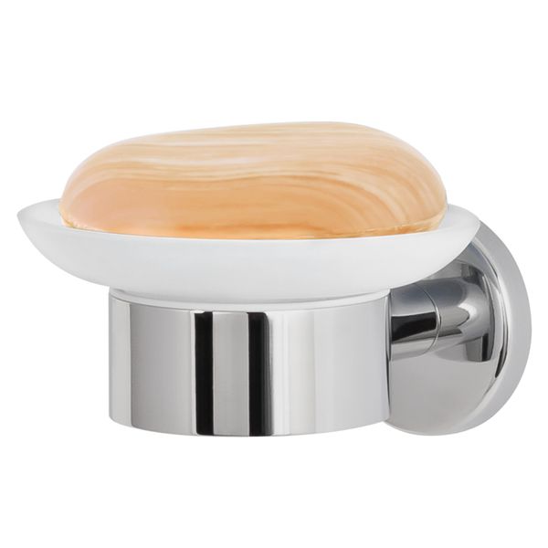 Bremermann Serie Bagno Lucente - Portasapone, Portasapone In Vetro E Acciaio Inox, Cromato-image