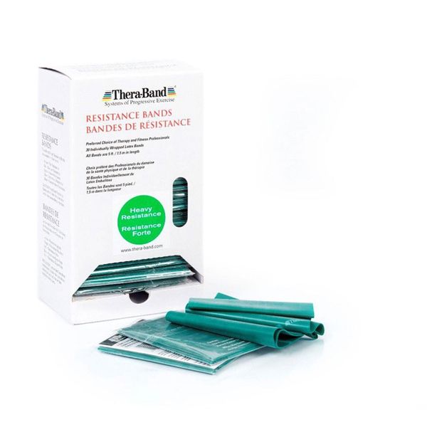 Scatola Dispenser Thera-Band: 30 Bande, 1,5 M Ciascuna, Forte - Verde-image