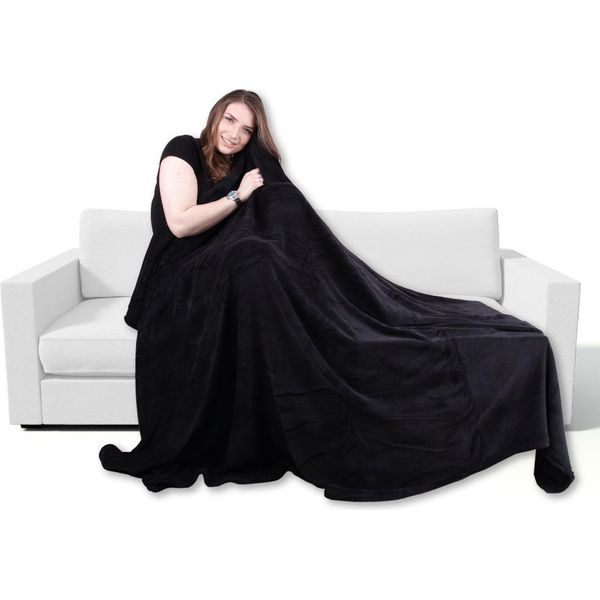 Coperta In Microfibra, Colore: Nero, Dimensioni: 130X170 Cm-image