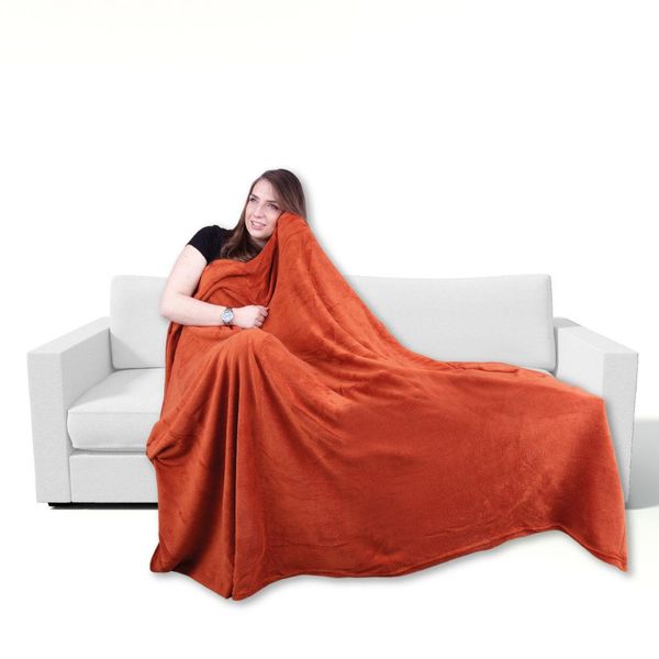 Coperta In Microfibra, Colore: Terracotta, Dimensioni: 80X120 Cm-image