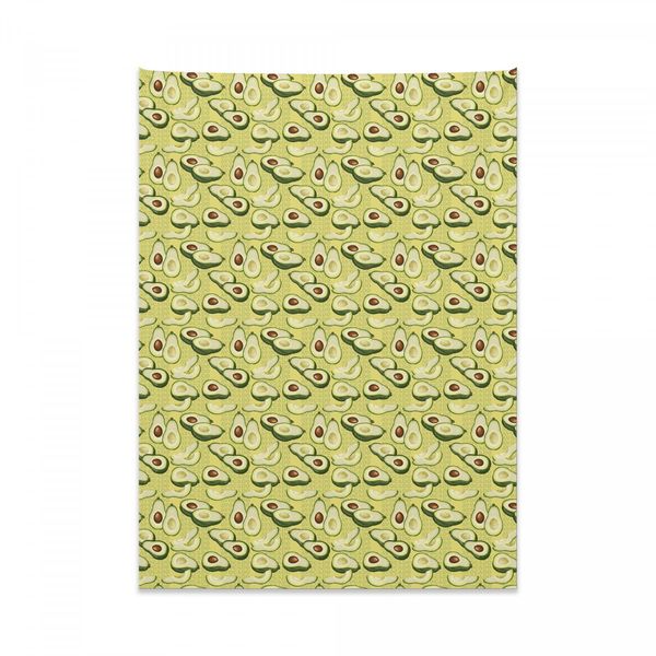 Arazzo Abakuhaus Avocado, Fette Di Avocado Maturo In Morbido Tessuto Microfibra, Colori Chiari Che Non Sbiadiscono, Lavabile, 110 X 150 Cm, Verde-image