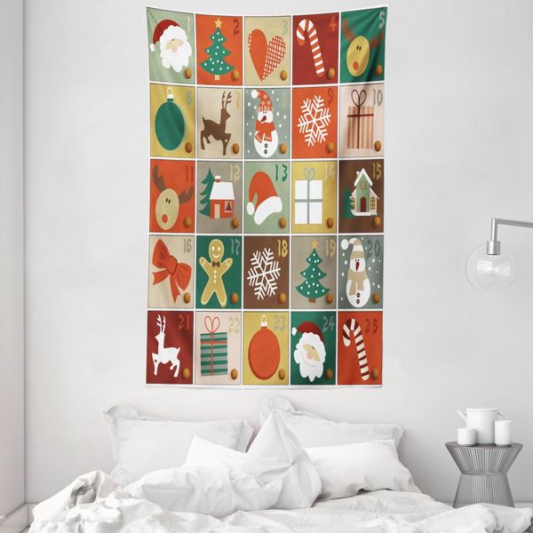 Abakuhaus Tappeto Natalizio E Copriletto, Lebkuchen-Mann-Ren In Morbido Tessuto Microfibra Lavabile Senza Scolorimento Stampa Digitale, 140 X 230 Cm, Multicolore-image
