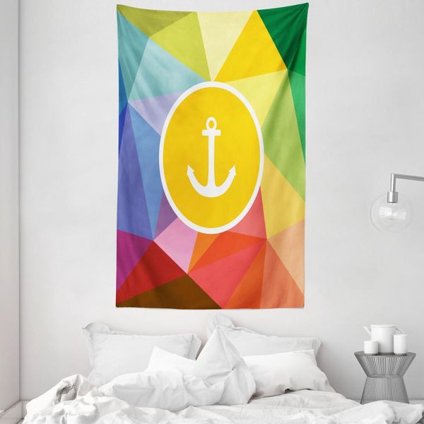 Abakuhaus Arazzo Colorato E Copriletto, Vacanze Sailor Estate In Morbido Tessuto Microfibra Lavabile Senza Scolorimento Stampa Digitale, 140 X 230 Cm, Multicolore-image