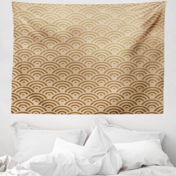 Abakuhaus Arazzo Francese, Vintage Welle Old Royal In Morbido Tessuto Microfibra Lavabile Senza Scolorimento Stampa Digitale, 150 X 110 Cm, Francese Beige-image