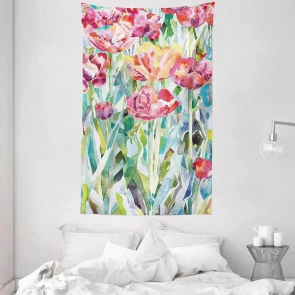 Abakuhaus Tappeto Colorato E Copriletto, Estate Primavera In Morbido Tessuto Microfibra Lavabile Senza Scolorimento Stampa Digitale, 140 X 230 Cm, Multicolore-image