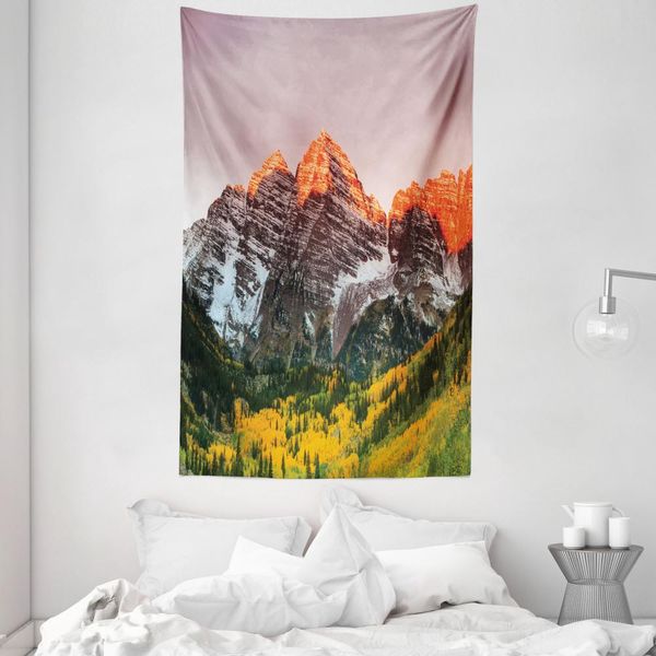 Abakuhaus Arazzo Colorato E Copriletto, America Berggipfel In Morbido Tessuto Microfibra Lavabile Senza Scolorimento Stampa Digitale, 140 X 230 Cm, Multicolore-image