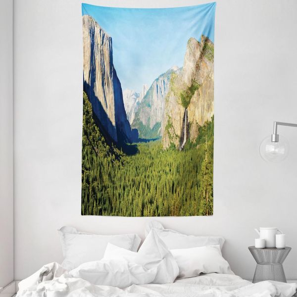 Abakuhaus Arazzo E Copriletto Wald, El KapitäN Scenery Usa In Morbido Tessuto Microfibra Lavabile Senza Scolorimento Stampa Digitale, 140 X 230 Cm, Verde Blu-image