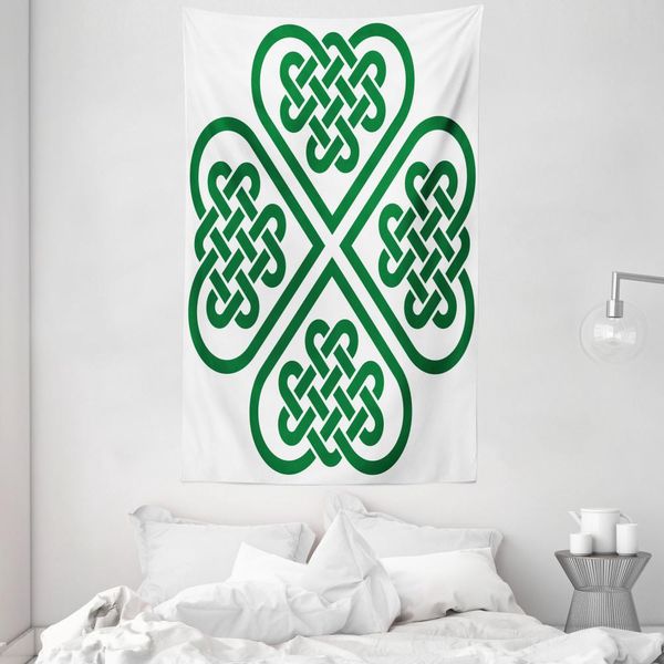 Abakuhaus Arazzo E Copriletto Verde, Arte Monocromatica Klee In Morbido Tessuto Microfibra Lavabile Senza Scolorimento, Stampa Digitale, 140 X 230 Cm, Verde Bianco-image