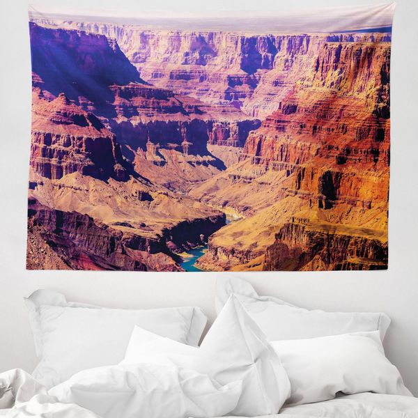 Abakuhaus Arazzo Americano, Grand Canyon View Usa In Morbido Tessuto Microfibra Lavabile Senza Scolorimento Stampa Digitale, 150 X 110 Cm, Marrone-image