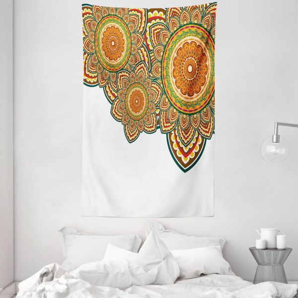 Abakuhaus Arazzo Etnico E Copriletto, Paisley Eastern Oriental In Morbido Tessuto Microfibra Lavabile Senza Scolorimento, Stampa Digitale, 140 X 230 Cm, Multicolore-image