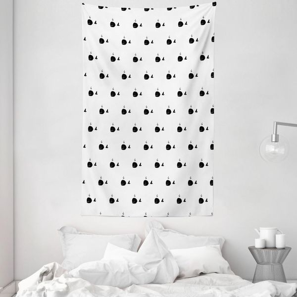 Abakuhaus Arazzo E Copriletto Wal, Fins Maritime In Morbido Tessuto Microfibra Lavabile Senza Scolorimento Stampa Digitale, 140 X 230 Cm, Verde Scuro Bianco-image