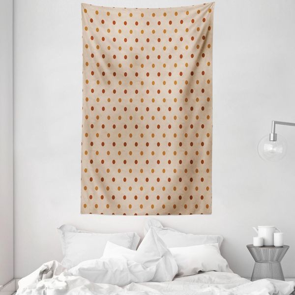 Abakuhaus Tappeto Da Parete E Copriletto Marroni, Pois Classici Retrò In Morbido Tessuto Microfibra Lavabile Senza Scolorimento, Stampa Digitale, 140 X 230 Cm, Marrone Chiaro Caffè Tostato-image